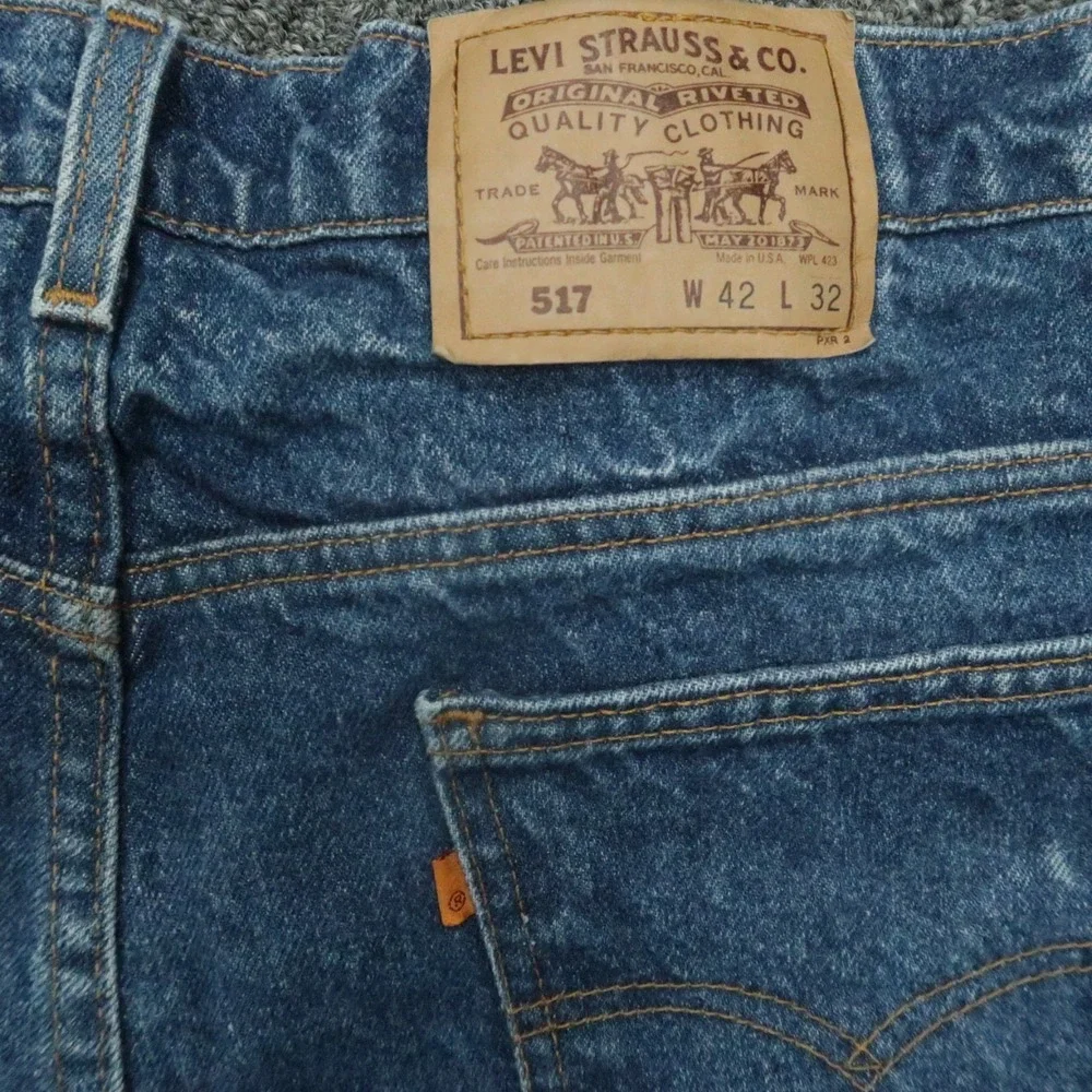 VINTAGE Levis Jeans Mens 40x32 Blue 517 Stonewash Bootcut Orange Tab USA 90s Y2K